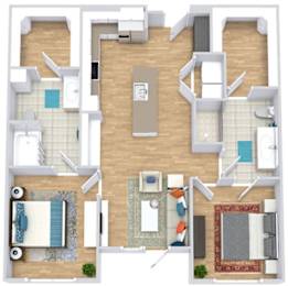 2 beds, 2 baths, 1,083 sqft, $2,714
