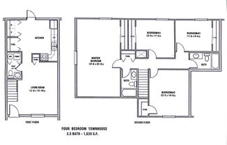 4 beds, 2.5 baths, 1,635 sqft, $1,250, Unit 3625