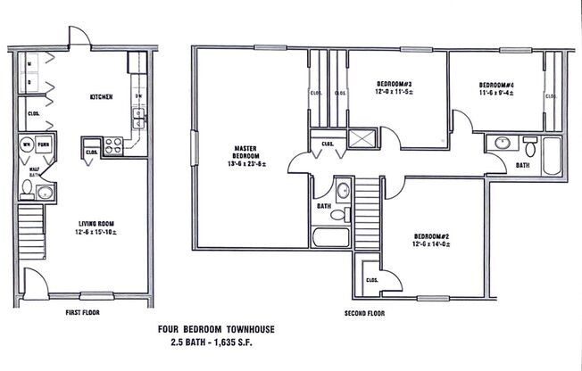 4 beds, 2.5 baths, 1,635 sqft, $1,100, Unit 3625