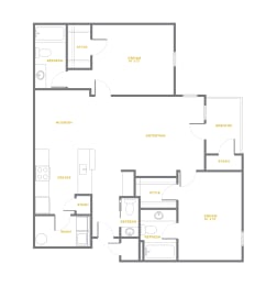 2 beds, 2.5 baths, 1,153 sqft, $1,444