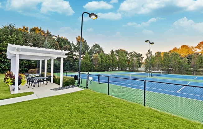 tennis court and pergola