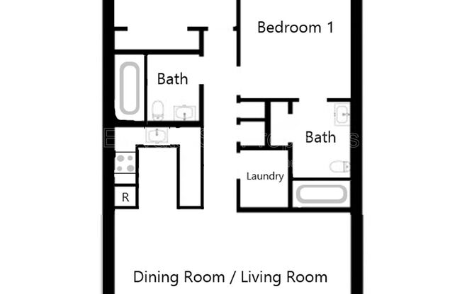 2 beds, 2 baths, 1,327 sqft, $3,345, Unit 105