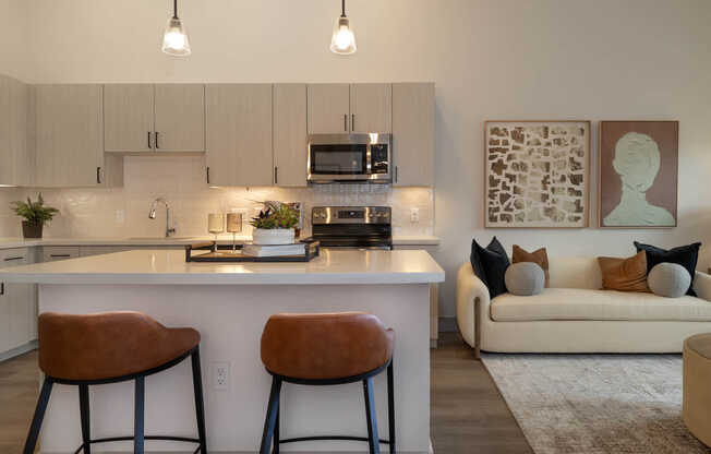 Kitchen and Living Area with Hard Surface Flooring