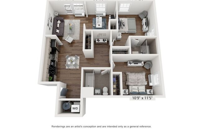 2 beds, 2 baths, 932 sqft, $2,730, Unit 604