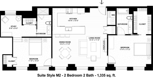2 beds, 2 baths, 1,335 sqft, $2,815