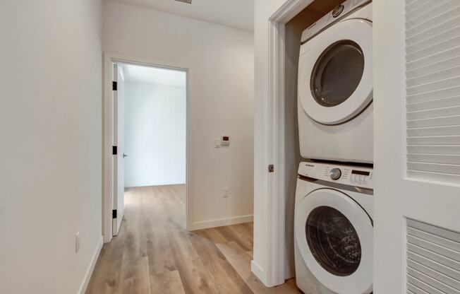 a washer and dryer in a laundry room