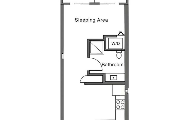 Studio, 1 bath, 500 sqft, $995, Unit 21