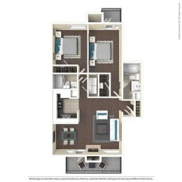 2 beds, 2 baths, $1,538