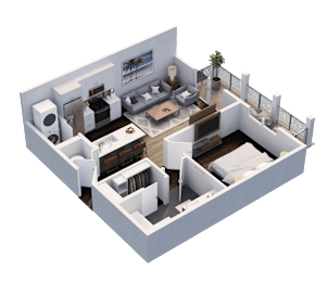 1 bed, 1 bath, 619 sqft, $1,378