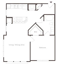 1 bed, 1 bath, 740 sqft, $1,214