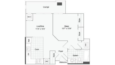 1 bed, 1 bath, 655 sqft, $1,729