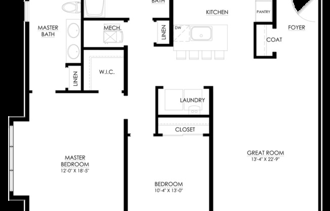 2 beds, 2 baths, 1,224 sqft, $3,117, Unit 2302