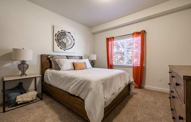 bedroom with large bed and window