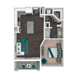 1 bed, 1 bath, 701 sqft, $1,390