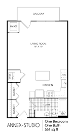 Studio, 1 bath, 551 sqft, $1,079