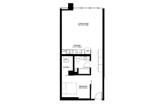 1 bed, 1 bath, 734 sqft, $1,925, Unit 706