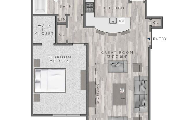 1 bed, 1 bath, 860 sqft, $1,920