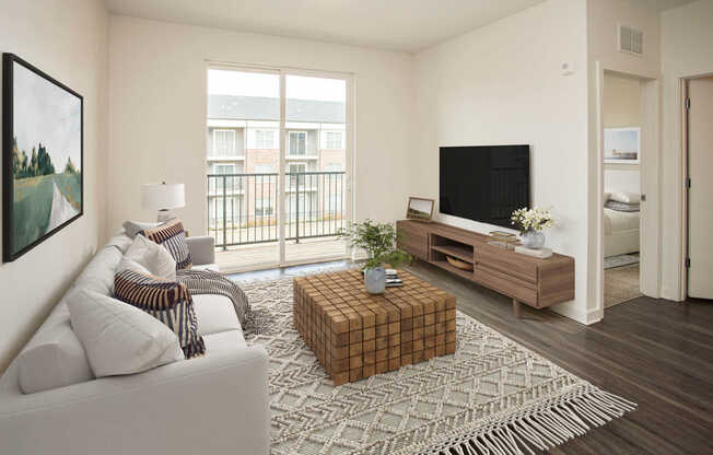 Living Room with Balcony and Hard Surface Flooring