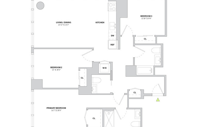 3 beds, 2.5 baths, $11,997, Unit 64G