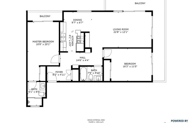 2 beds, 2 baths, 1,200 sqft, $3,098, Unit 106