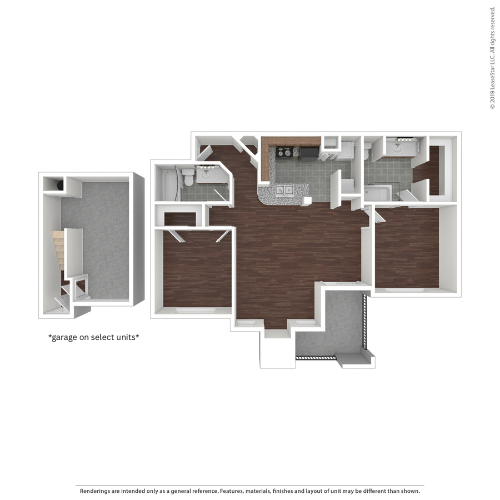 2 beds, 2 baths, 1,032 sqft, $1,530