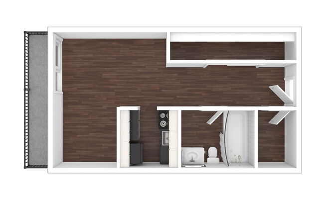 Studio, 1 bath, 506 sqft, $995
