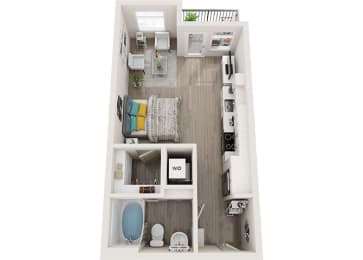 Studio, 1 bath, 455 sqft, $1,363