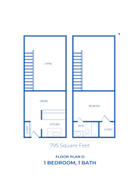 Studio, 1 bath, 795 sqft, $890