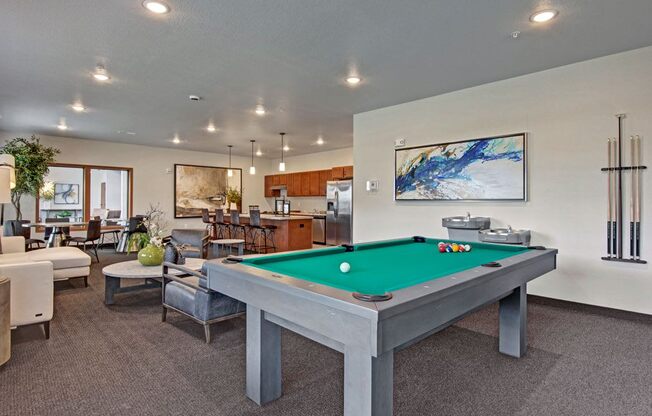 our apartments have a game room with a pool table