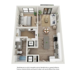 1 bed, 1 bath, 729 sqft, $1,399