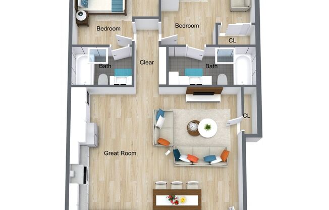 2 beds, 2 baths, 975 sqft, $2,722, Unit 110