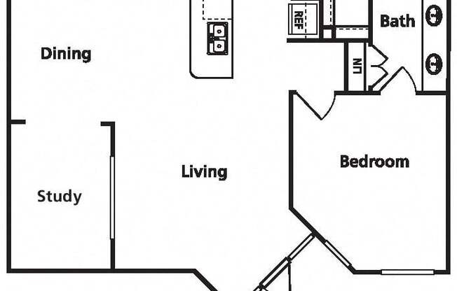 1 bed, 1 bath, $1,536
