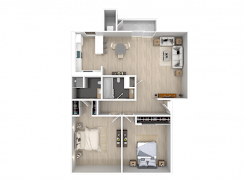 2 beds, 2 baths, 978 sqft, $1,555