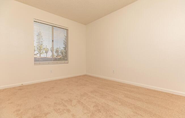 a room with a large window