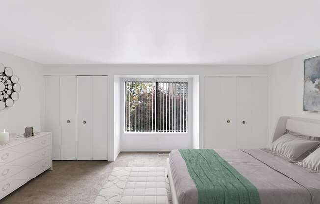 Bedroom With Balcony at The Village of Hyde Park, Michigan