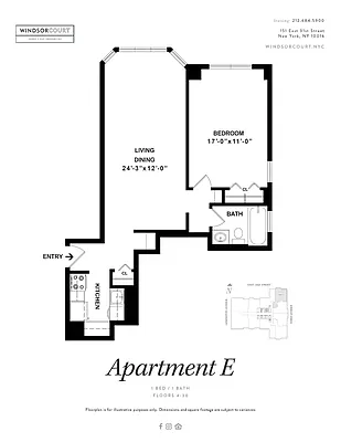 Studio, 1 bath, $5,535, Unit W14E