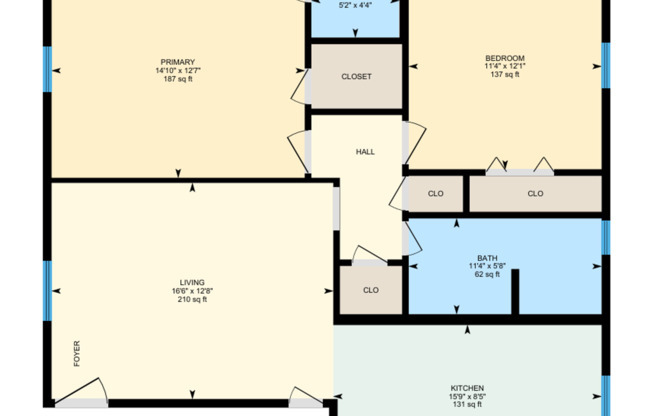 2 beds, 1.5 baths, 925 sqft, $800
