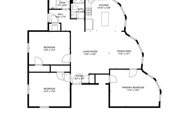 3 beds, 2 baths, 1,267 sqft, $3,800, Unit 2