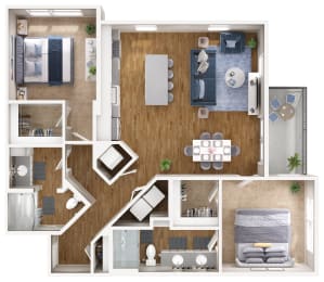 2 beds, 2 baths, 1,186 sqft, $2,739