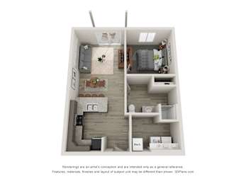 1 bed, 1 bath, 683 sqft, $1,035