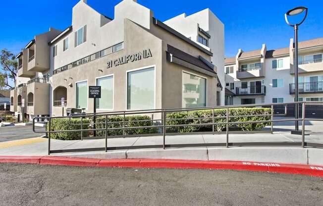 A building with the words "31 California" on it.