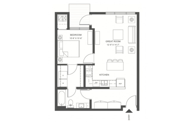 1 bed, 1 bath, 698 sqft, $1,595, Unit 303