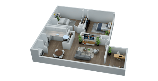 2 beds, 1 bath, 953 sqft, $1,429