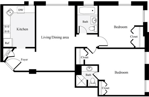 2 beds, 2 baths, 750 sqft, $2,352