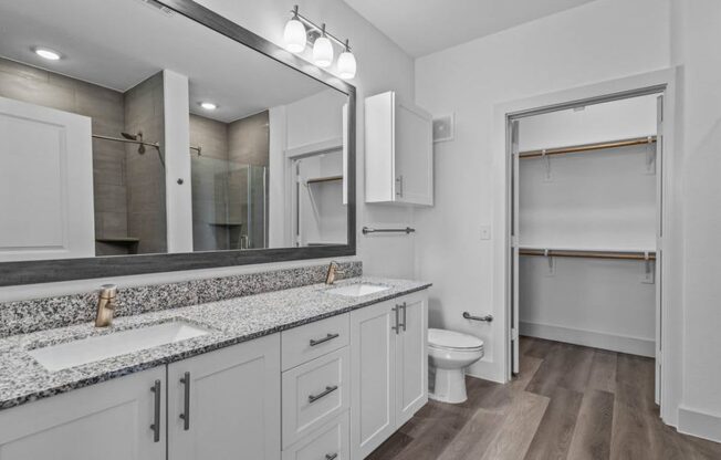 a bathroom with a sink and a toilet and a mirror