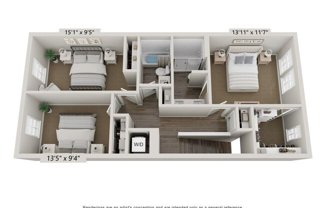 3 beds, 2.5 baths, 1,184 sqft, $1,750, Unit 4525 Colosseum Way