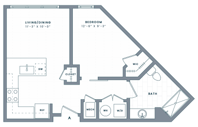 1 bed, 1 bath, 570 sqft, $2,520