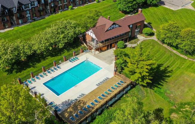Aerial View Of Pool at Wingate Apartments, Kentwood, MI, 49512