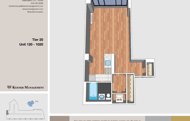 Studio, 1 bath, 440 sqft, $2,400, Unit 0720