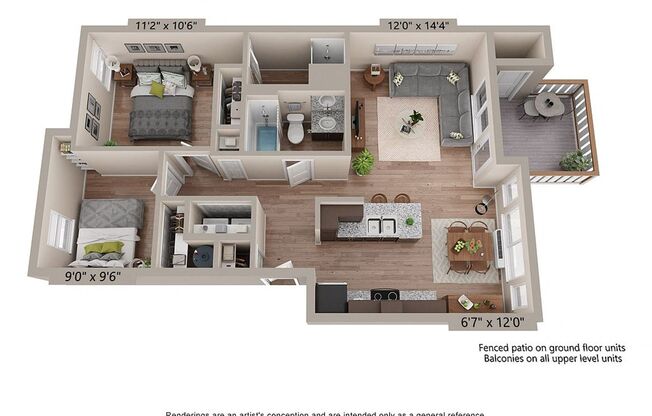 2 beds, 2 baths, 850 sqft, $1,435, Unit 3270-302